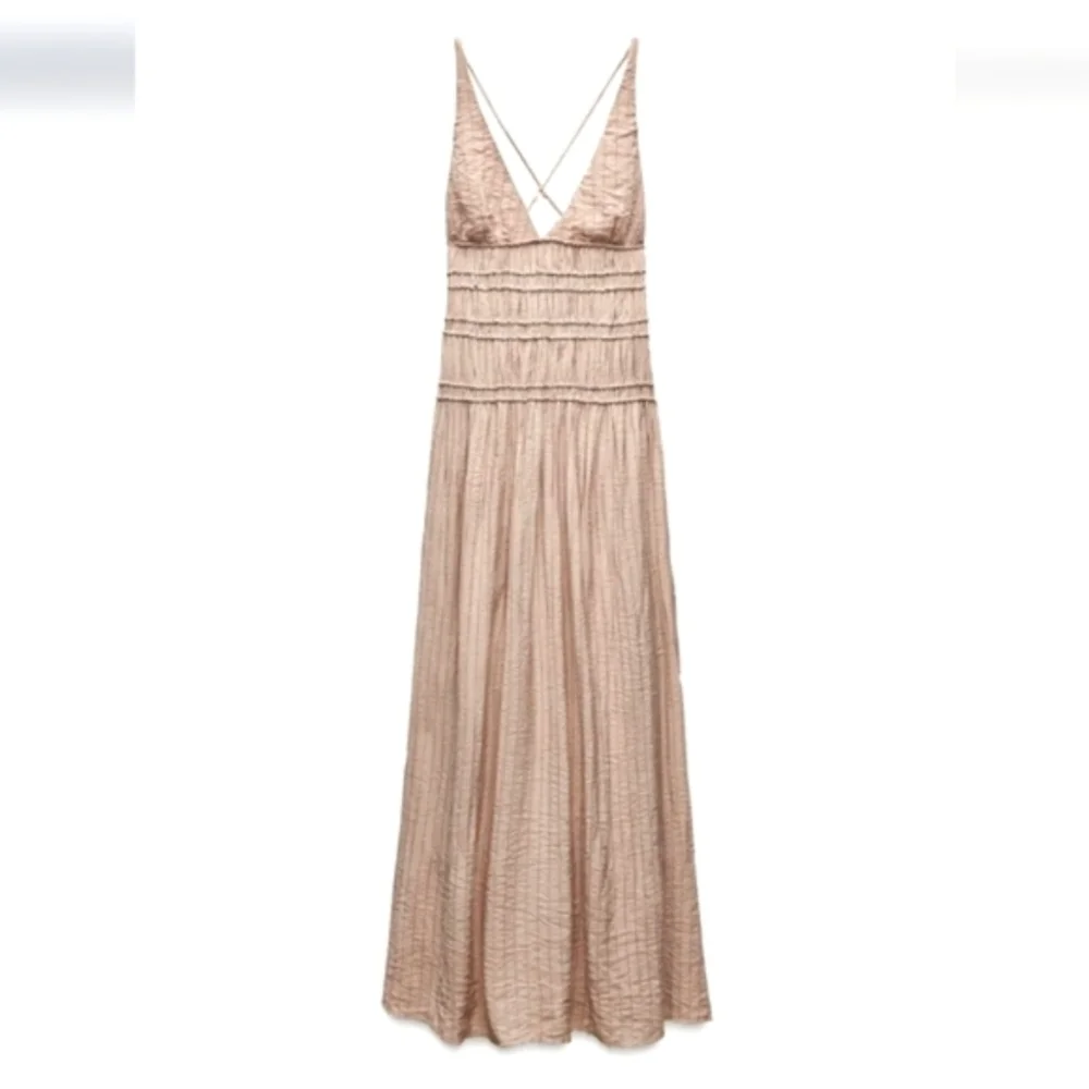 Zara Flowy Maxi Dress Pink Size XS S M